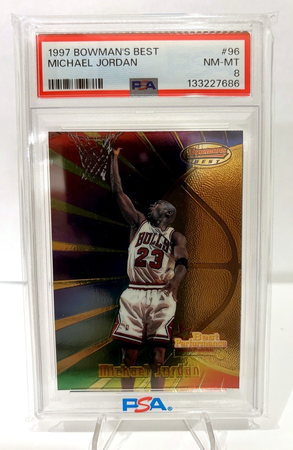 1997 BOWMAN'S BEST #96 MICHAEL JORDAN PSA 8