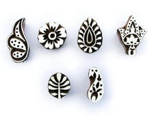 Decorative Leaf Wooden Stamp Hand Carved Fabric Printing Block Textile Stamps