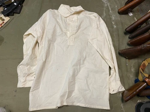 CIVIL WAR US UNION CSA CONFEDERATE FOUR BUTTON OFF WHITE MUSLIN SHIRT-MEDIUM