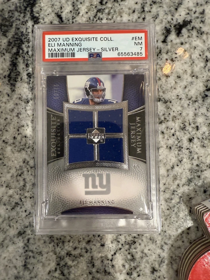 2005 2006 2007 Upper Deck Exquisite collection patch ELI MANNING Silver Lot PSA - Image 3 of 4