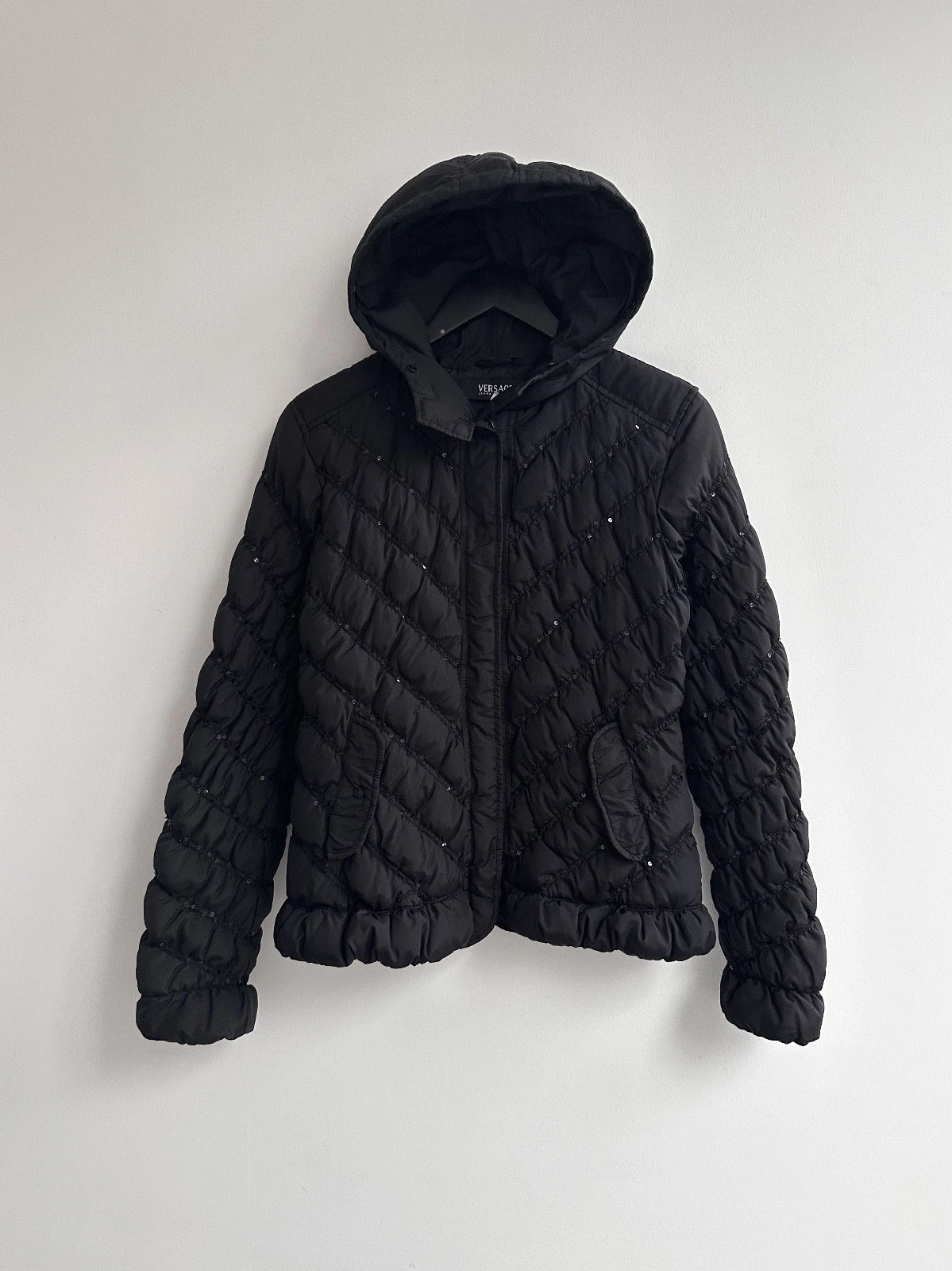 Versace Jeans Couture Black Quilted Jacket Size S Womens