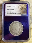 1907-D Barber Half Dollar 50C Silver NGC Genuine Slab Cert 8693525-168