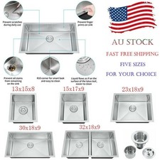 5 Sizes Nano Sink Undermount Single / Double Bowl 304 Stainless Steel Handmade