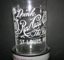 pre-pro RED CROSS CIDER etched glass ST. LOUIS