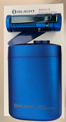 Olight Baton 3 1200 Lumens Premium Edition Blue LED Flashlight USED with BOX