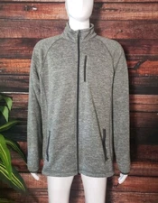 Swiss Tech Sweatshirt Size XL Heathered Gray Soft Zip Pockets Full Zip