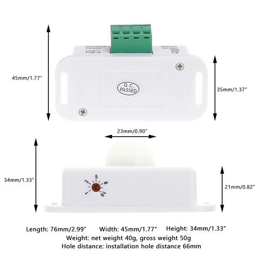 Automatic DC 12V-24V 6A/8A infrared PIR Motion Sensor Switch For LED Strip Light - Picture 8 of 32