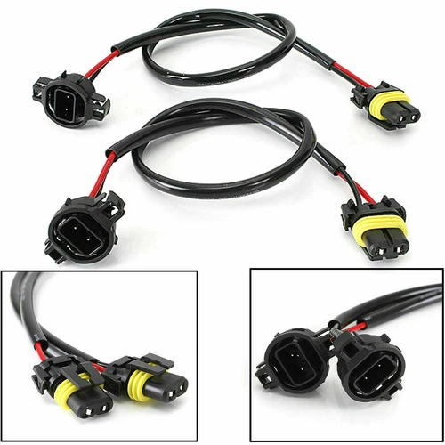 Pair PSX24W 5202 to H11 880 881 H8 Conversion Harness Cable Socket Adapter Wires