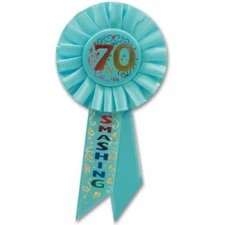 70 & Smashing Birthday Rosette 3.25" x 6.5" 70th Birthday Party Decorations