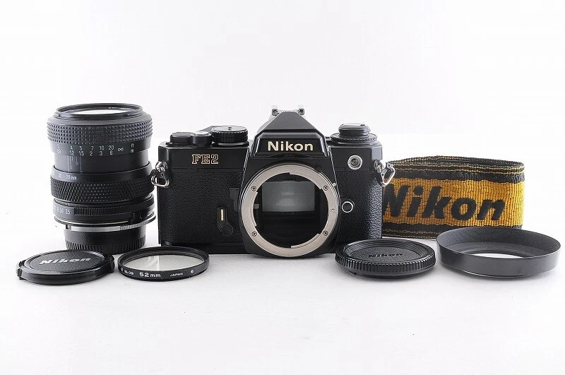 Nikon FE2 Black 35mm SLR Film Camera Tamron 28-70mm f/3.5-4.5 MF Lens
