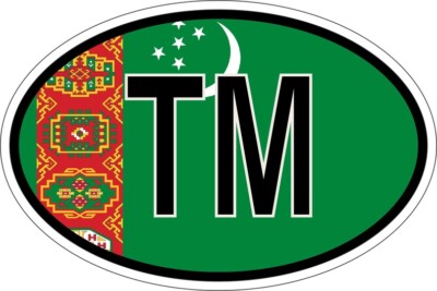 Sticker aufkleber Nationalitätenkennzeichen flagge fahne TM turkmenistan