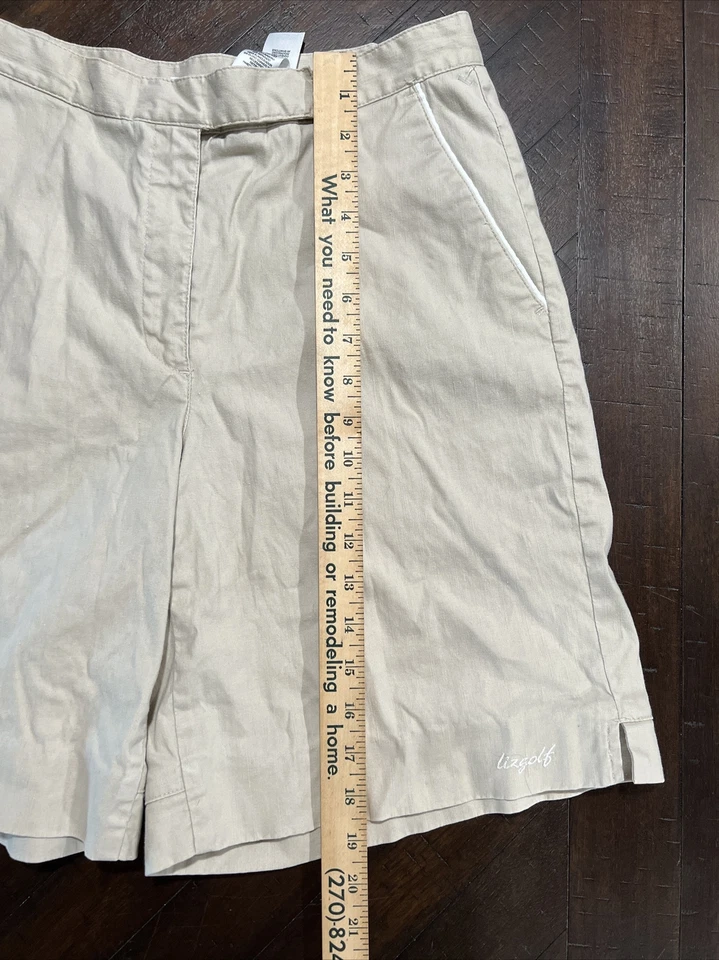 Pantalones cortos para mujer Liz Golf by Liz Claiborne mezcla de lino tostado talla 8 Foto 3 de 4