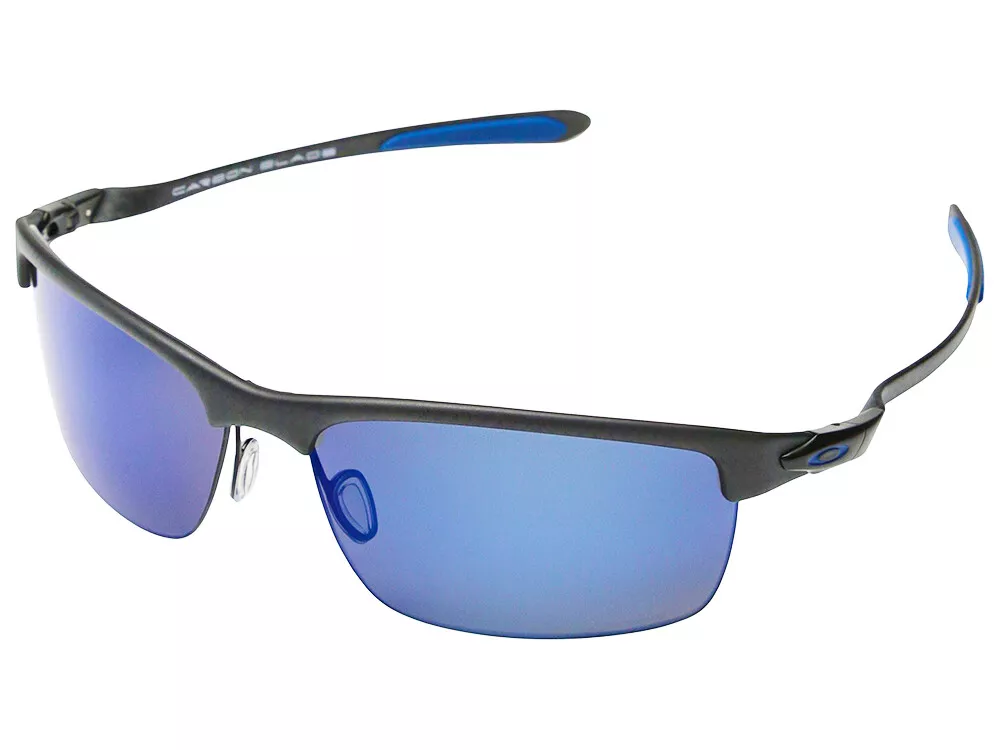 Oakley Carbon Blade Polarized Sunglasses OO9174-05 Matte Carbon/Ice Iridium