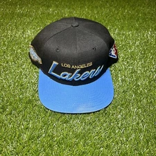 Los Angeles Lakers Mitchell & Ness NBA Black / Blue Snapback Hat Cap NEW