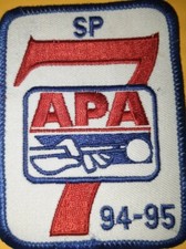     APA SKILL LEVEL 7 PATCH AMERICAN POOLPLAYERS 1994-1995        