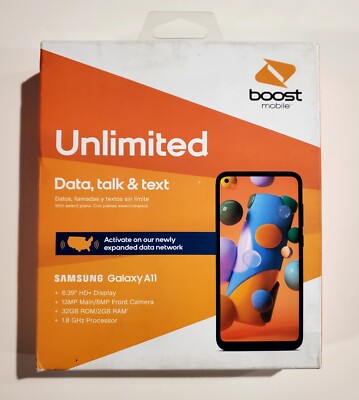 🛑Samsung Galaxy A11 SM-A115U - 32GB - Black (Locked to Boost  