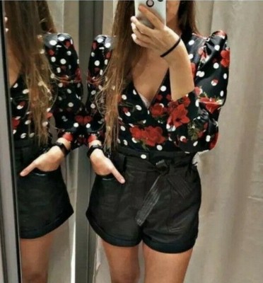 zara red polka dot top