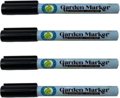 4 PK Garden Marker Pen Black UV Fade Resistant Permanent Marker for Plant Labels