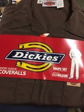 dickie coveralls brown--vintage short sleeves no longer made by dickie 46 tall
