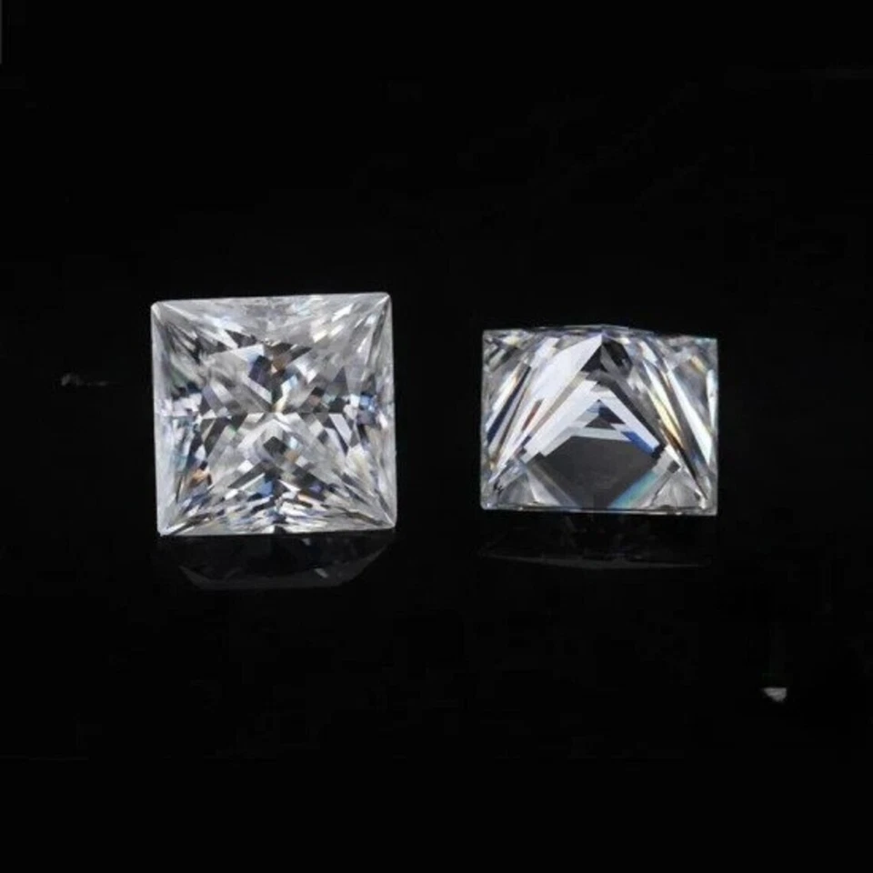 3 MM To 12 MM Loose Moissanite Princess Shape White Color D VVS1 Grade All Size - Image 4 of 4