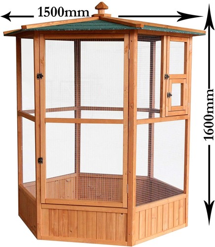 Outdoor Hexagonal Bird Aviary For Budgies Doves Canaries Quails Finches Parakeet - Picture 2 of 12