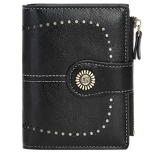 RFID Blocking Women Small Leather Wallet Credit Card Holder Mini Bifold Purse US