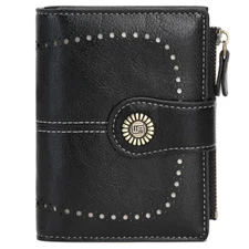 RFID Blocking Women Small Leather Wallet Credit Card Holder Mini Bifold Purse US