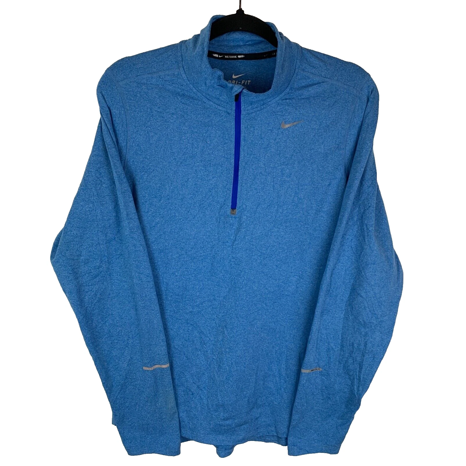 Nike Blue Running 1/4 Zip Long Sleeve Dri Fit Pullover Size Men's Small S