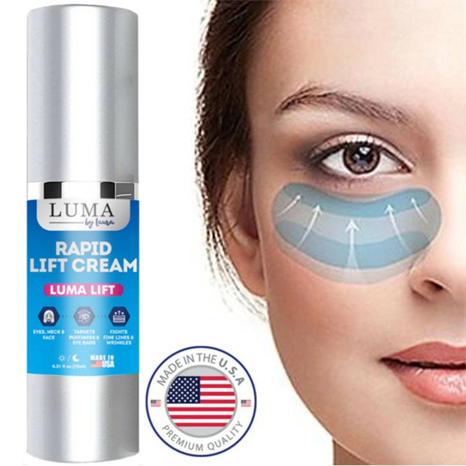 Instant Anti-Wrinkle Firming Eye Cream, Dark Circles, Crows Feet, Bags - .5oz
Opens in a new window