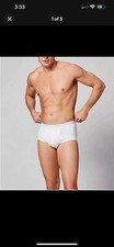 RoundTree  York 3 Pack Full-Cut Briefs Men's 100 Cotton White Big, 46 