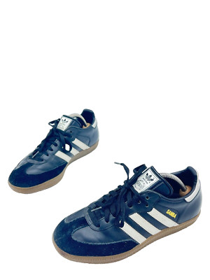 Adidas Samba 2008 Zapatillas Deportivas De Cuero Negro Hombres T.37 1/3 US.5