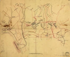 18" x 24" 1862 Map Of The Approaches Of Army Of Potomac To Fredericksburg VA