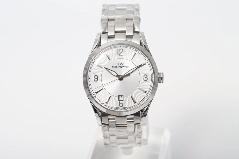 Reloj para hombre Philip Watch 39 mm fecha esfera blanca fecha acero inoxidable Foto 2 de 4