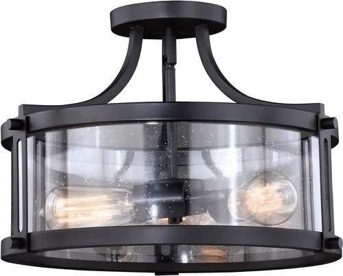 Vaxcel Lighting C0175 Holbrook 3 Light 16"W Semi-Flush Drum - Bronze - Picture 1 of 12