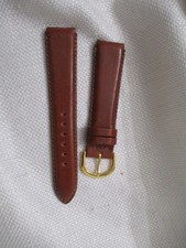 GENUINE leather watchstrap watch band strap 18mm hadley roma cognac smooth gold