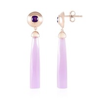 Cavill Lavendel Ohrringe 18Ct RoséGold 925 Silber Lavendel Chalzedon