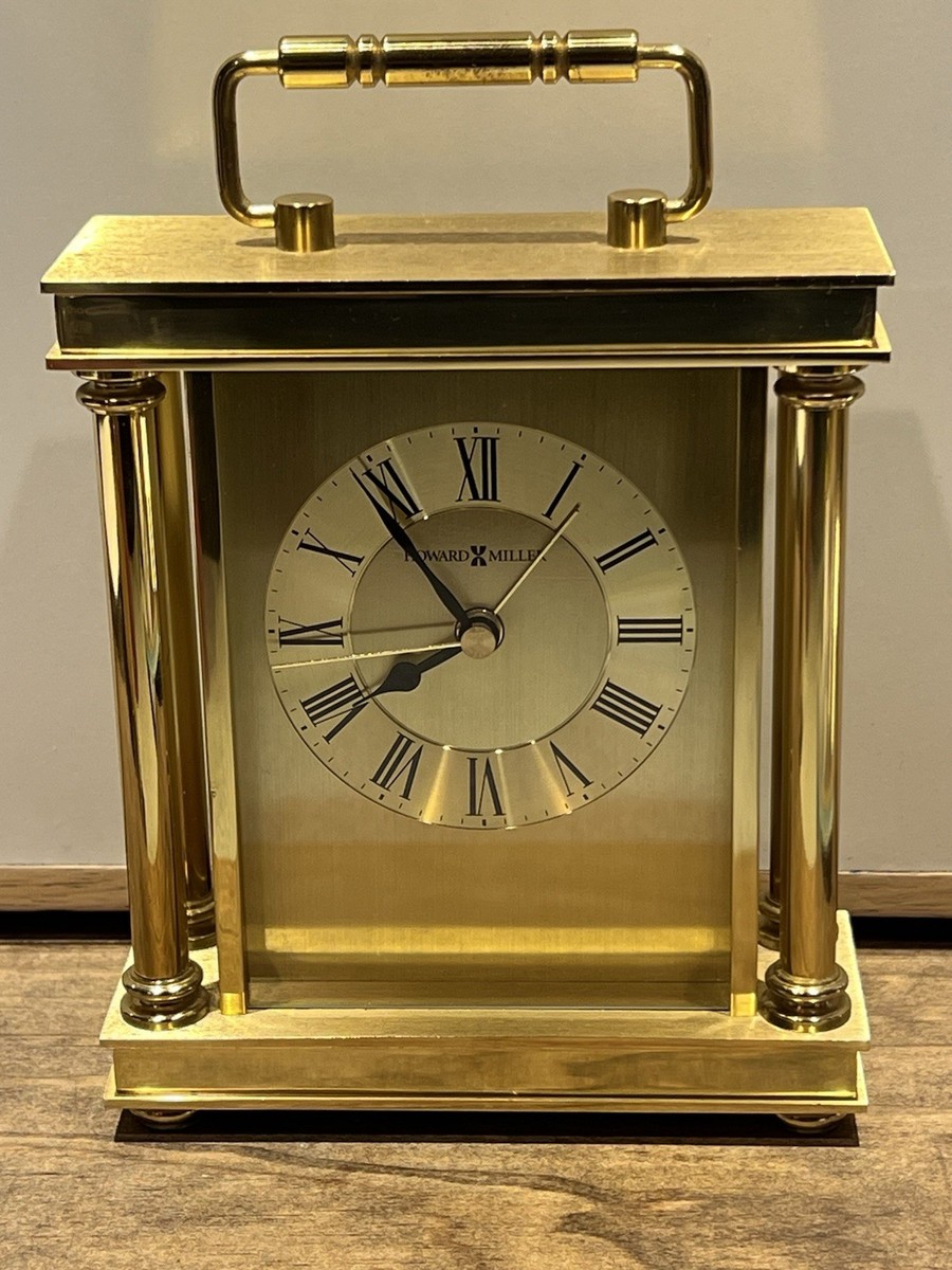 Howard Miller ミニチュアクロック ゴールド/ブラック Howard Miller Desk Clock Model 645-584 Gold Tone Analog Office