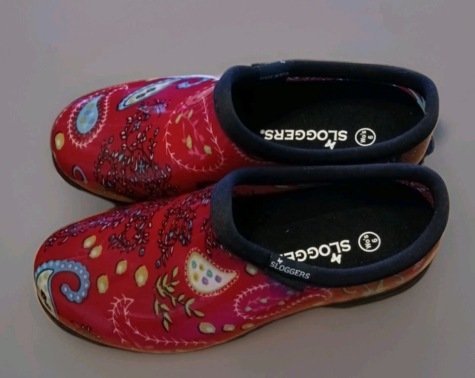 Sloggers Womens Sz. 6 Waterproof Red Paisley Rain And Garden Shoes NWT - Image 4 of 4