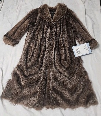 Vintage Alexandor Furs Raccoon Coat Derctional Bottom Full Length FurCoat 
