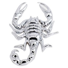 Chrome Metal-silver Badge Emblem Scorpio 3d Car Rear Sticker Logo Cool Decals