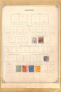 [OP1383] Colombia lot of stamps on 12 pages