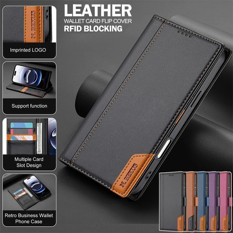 For iPhone 17 Pro Max 17 Air 17 Pro 17 Retro Wallet Case Leather Card Flip Cover - Image 2 of 4