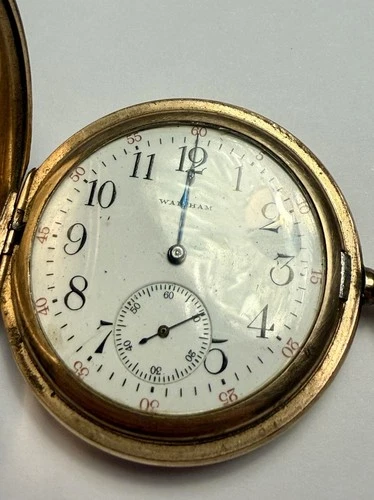 Antique WALTHAM Gold-Filled Hunter Pocket Watch PARTS/REPAIR