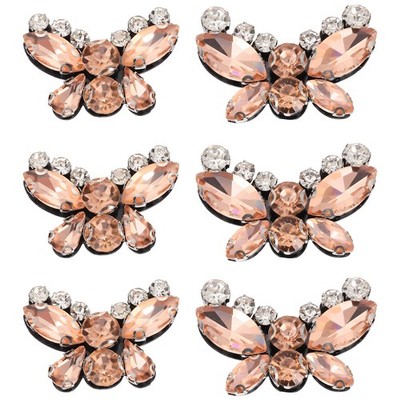 6Pcs Handmade Schmetterling Perlen Applikationen für große & kleine, wasserrot