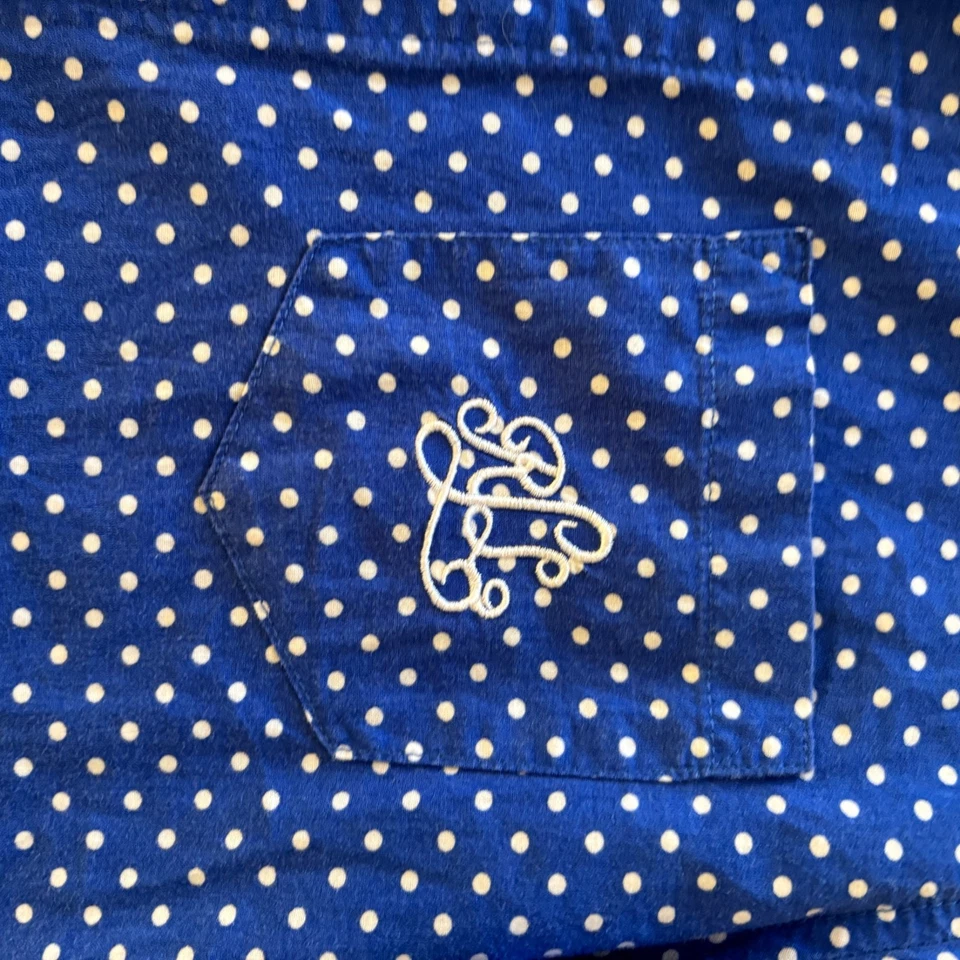 Camisa para dormir de verano ligera Lauren Ralph Lauren azul lunares algodón Foto 2 de 3