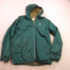 REI Jacket Girls XL 18 Long Sleeve Zip Pockets Lightweight Hooded Green