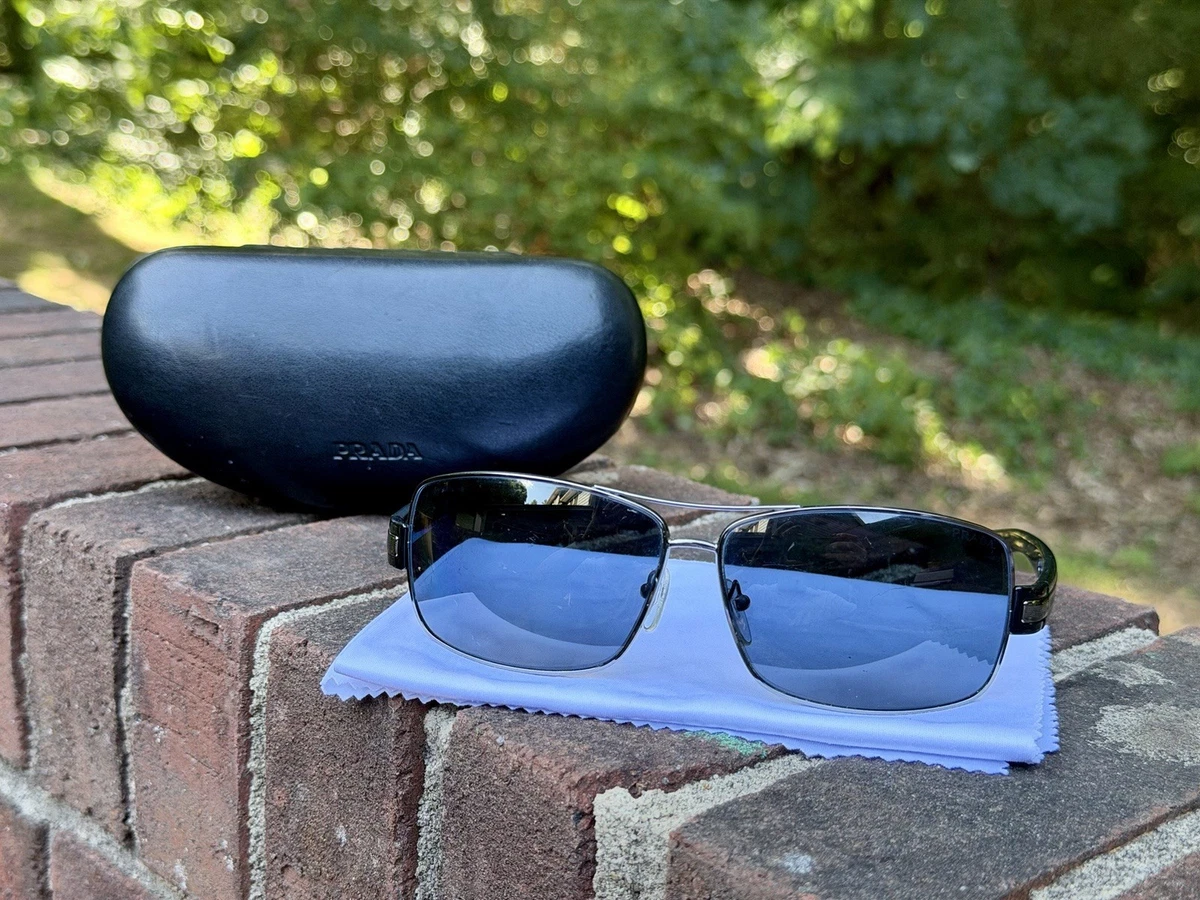 PRADA Silver Blue Sunglasses for Men for sale | eBay