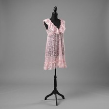 Vintage Style Pink Lace Babydoll Nightgown Ruffle Sheer Lingerie No Tags