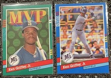 1991 Donruss - Ken Griffey Jr #77 Three Yellow Lines Right Border, MVP Card #392