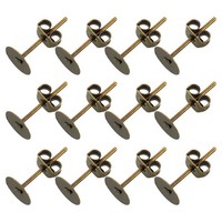 100Stk Ohrstecker Und RüCkteile 6Mm/0 24Zoll Ohrschmuck Stecker Bronze
